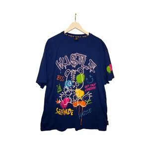 Switch Remarkable Mens 4X Blue Graphic T Shirt Hustle Bear Print